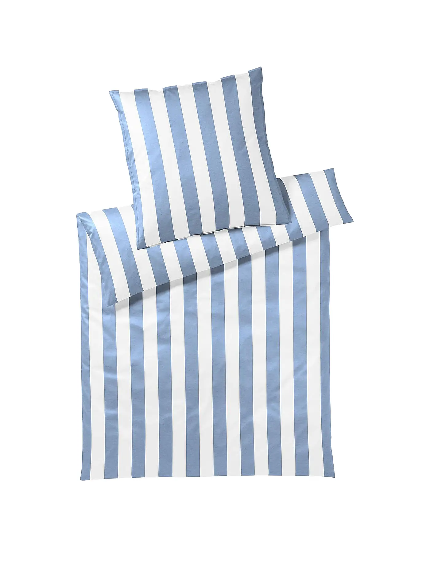 COVERED | Perkal Bettwäsche Connect 2x 70x90cm / 200x200cm Bleu | 